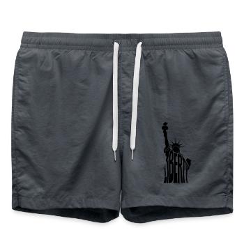 Freiheitsstatue - Cooles New York USA Logo - Badeshorts - Anthrazit - Vorne - AI Model Male 185 light (185cm)