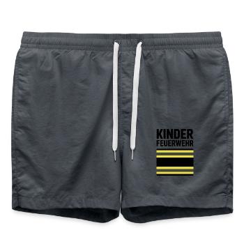 Children's Fire Brigade – Little Heroes Big - Swim Trunks - anthracite - Front - AI Model Male 185 light (185cm)