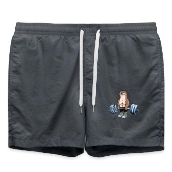 Otter Weight Lifting Gift Gym Fitness Men - Swim Trunks - anthracite - Front - AI Model Male 185 light (185cm)