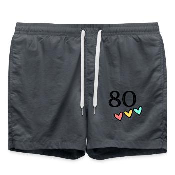 80 YEARS. 80th ANNIVERSARY. ANNIVERSARY 80 YEARS. 80 - Swim Trunks - anthracite - Front - AI Model Male 185 light (185cm)