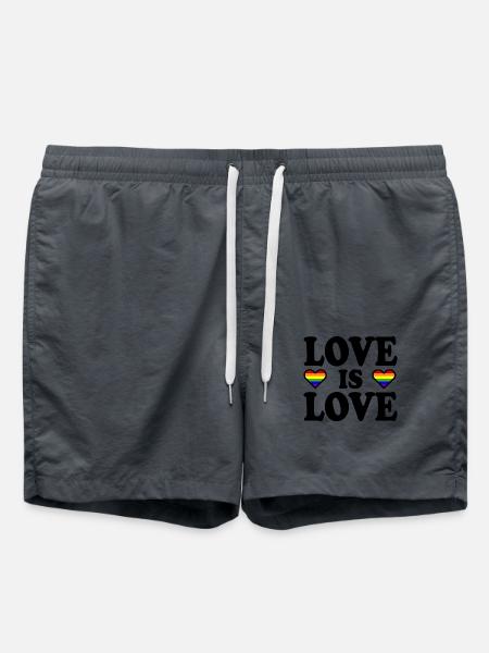 Love is love - Badeshorts - Anthrazit