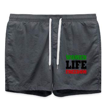 Women life freedom iran - Swim Trunks - anthracite - Front - AI Model Male 185 light (185cm)