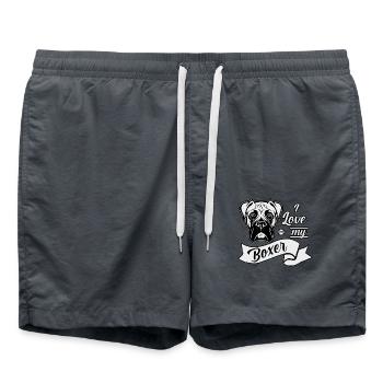J’adore mon Boxer - Short de bain - charbon - Devant - AI Model Male 185 light (185cm)