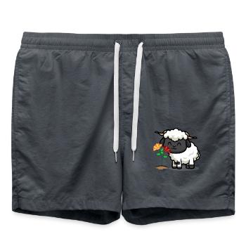 Halten Sie inne und riechen Sie an den Blumen <3 - Badeshorts - Anthrazit - Vorne - AI Model Male 185 light (185cm)
