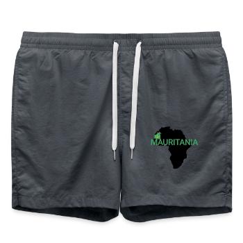 Afrika Umriss Mauretanien - Badeshorts - Anthrazit - Vorne - AI Model Male 185 light (185cm)