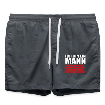 I'm a man, I can forget things - Swim Trunks - anthracite - Front - AI Model Male 185 light (185cm)