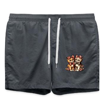 D’adorables chatons en nœud papillon - Short de bain - charbon - Devant - AI Model Male 185 light (185cm)