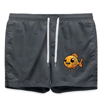 Poisson rouge Halloween Bande dessinée drôle - Short de bain - charbon - Devant - AI Model Male 185 light (185cm)
