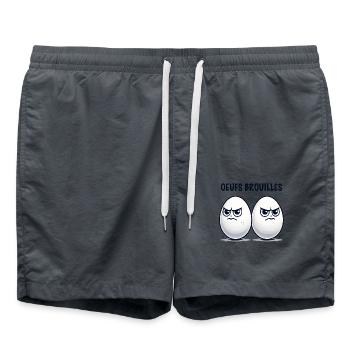 Scrambled eggs humor - Swim Trunks - anthracite - Front - AI Model Male 185 light (185cm)