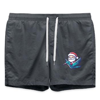 Colibri Oiseau Père Noël - Short de bain - charbon - Devant - AI Model Male 185 light (185cm)