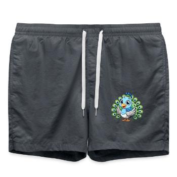 Peacock child - Swim Trunks - anthracite - Front - AI Model Male 185 light (185cm)