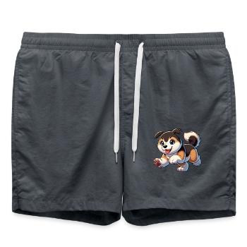 Akita puppy - Swim Trunks - anthracite - Front - AI Model Male 185 light (185cm)