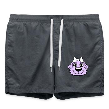 Dog Face Girl Cute Bow Female Woman - Swim Trunks - anthracite - Front - AI Model Male 185 light (185cm)
