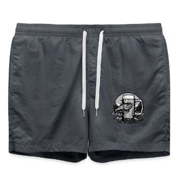 Bierglas Angeln - Badeshorts - Anthrazit - Vorne - AI Model Male 185 light (185cm)