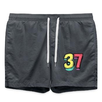 37 Number symbol - Swim Trunks - anthracite - Front - AI Model Male 185 light (185cm)