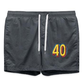 40 Symbole numérique - Short de bain - charbon - Devant - AI Model Male 185 light (185cm)