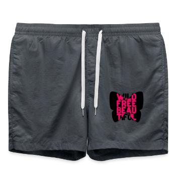 wild free beautiful - Schmetterling - Badeshorts - Anthrazit - Vorne - AI Model Male 185 light (185cm)