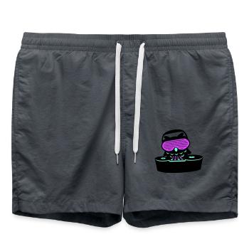 DJ hibou mixer jouer de la musique Club Disco Soirée - Short de bain - charbon - Devant - AI Model Male 185 light (185cm)