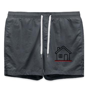 Icône de la maison - Short de bain - charbon - Devant - AI Model Male 185 light (185cm)