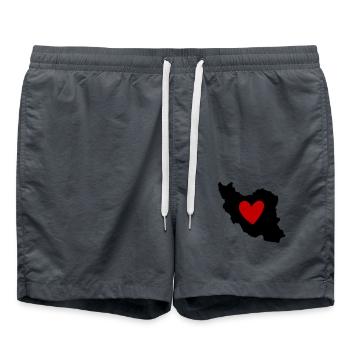 Iran Persia Love Heart - Swim Trunks - anthracite - Front - AI Model Male 185 light (185cm)