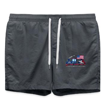 Chemin de fer de flag-football des États-Unis - Short de bain - charbon - Devant - AI Model Male 185 light (185cm)