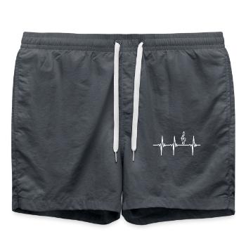 Heartbeat for clef music tattoo - Swim Trunks - anthracite - Front - AI Model Male 185 light (185cm)