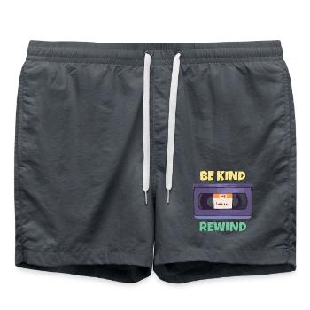 Sei freundlich und spule zurück -Vhs-Blockbuster - Badeshorts - Anthrazit - Vorne - AI Model Male 185 light (185cm)