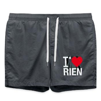 ICH LIEBE RIEN – lass uns reden. - Badeshorts - Anthrazit - Vorne - AI Model Male 185 light (185cm)
