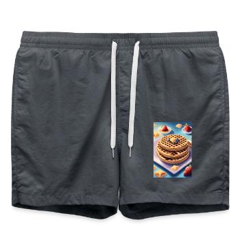 Gros tas de crêpes - Short de bain - charbon - Devant - AI Model Male 185 light (185cm)