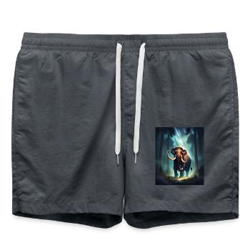 Mammut im Wald - Badeshorts - Anthrazit - Vorne - AI Model Male 185 light (185cm)