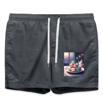 Un tas de macarons français - Short de bain - charbon - Devant - AI Model Male 185 light (185cm)