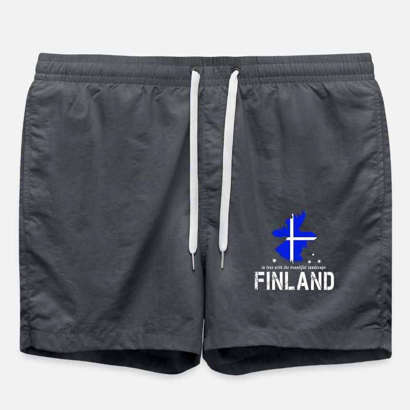 Finnland Elch Suomi - Badeshorts - Anthrazit
