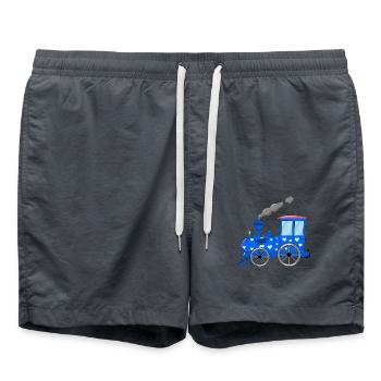 Train pour enfants bleu avec des cœurs - Short de bain - charbon - Devant - AI Model Male 185 light (185cm)