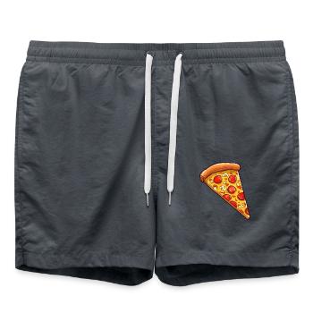 Pizzaliebhaber Küche Pizzastück für Pizzaesser - Badeshorts - Anthrazit - Vorne - AI Model Male 185 light (185cm)