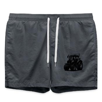 Große Hektar Schlepper Landmaschinen Traktor - Badeshorts - Anthrazit - Vorne - AI Model Male 185 light (185cm)