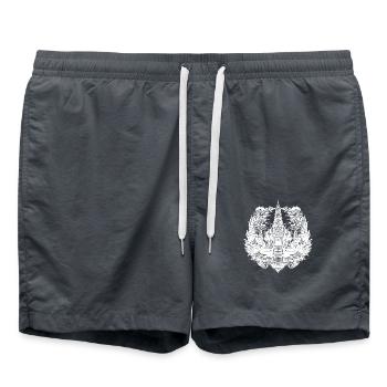 Clair de lune derrière un temple exotique de Thaïlande - Short de bain - charbon - Devant - AI Model Male 185 light (185cm)