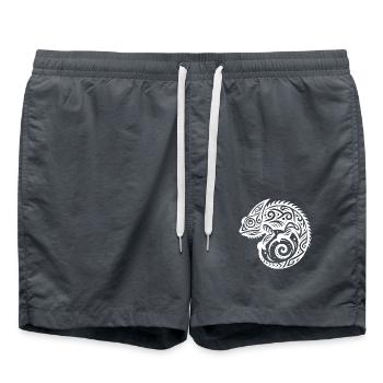 Chameleon tribal tattoo disguise - Swim Trunks - anthracite - Front - AI Model Male 185 light (185cm)