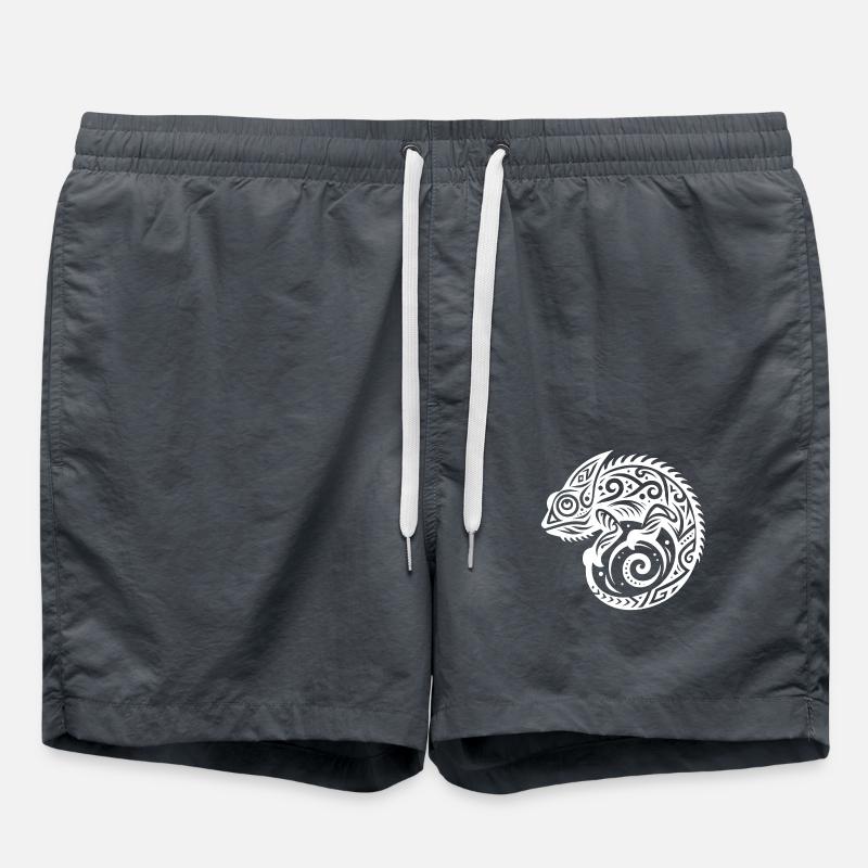 Déguisement de tatouage tribal caméléon - Short de bain - charbon