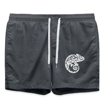 Scaly Creeper Disguise Chameleon Tattoo - Swim Trunks - anthracite - Front - AI Model Male 185 light (185cm)