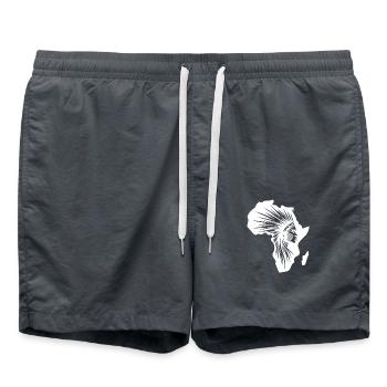 Bijoux de guerrier fort Silhouette de guerrier africain - Short de bain - charbon - Devant - AI Model Male 185 light (185cm)
