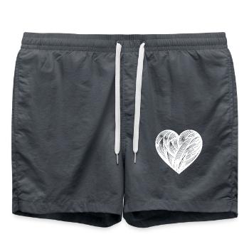 Coeur de tatouage élégant - Short de bain - charbon - Devant - AI Model Male 185 light (185cm)