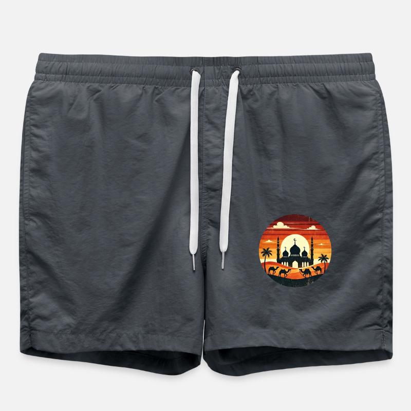 Marrakesh Mosque sunset - Swim Trunks - anthracite