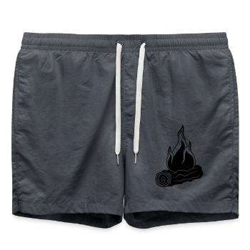 trunk branch wood forest tree woodcut forest fire bran - Swim Trunks - anthracite - Front - AI Model Male 185 light (185cm)