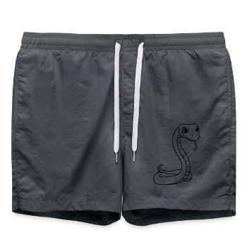 face snake head gecko lizard real reptile - Swim Trunks - anthracite - Front - AI Model Male 185 light (185cm)