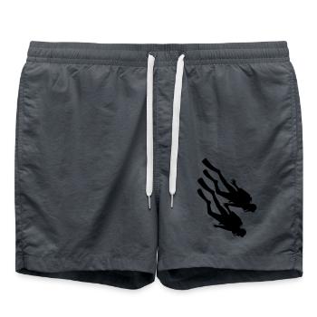 couple love couples 2 friends team diver club - Swim Trunks - anthracite - Front - AI Model Male 185 light (185cm)