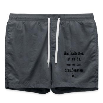 Winter Spruch lustig - Badeshorts - Anthrazit - Vorne - AI Model Male 185 light (185cm)