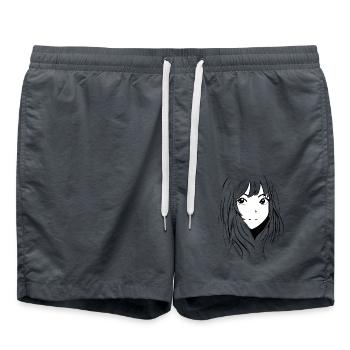 Anime Drawing Manga Girl - Swim Trunks - anthracite - Front - AI Model Male 185 light (185cm)