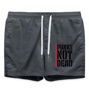 punks not dead quote - Swim Trunks - anthracite - Front - AI Model Male 185 light (185cm)