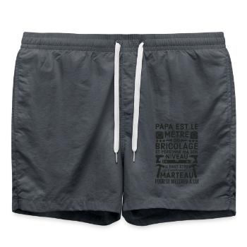 Papa le maître du bricolage 2 - Short de bain - charbon - Devant - AI Model Male 185 light (185cm)