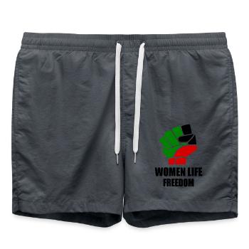 Women life freedom - Swim Trunks - anthracite - Front - AI Model Male 185 light (185cm)